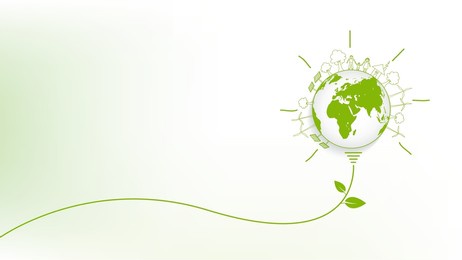 eco friendly concept design with light bulb, corporate social responsibility (csr), sustainability development and world environmental, vector illustration