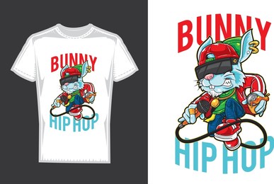 hip hop bunny rabbit. very nice tshirt design for man and woman, kids 