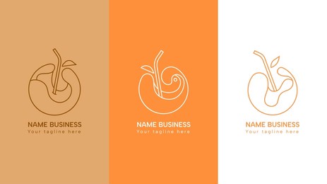 modern minimalist citrus fruit logo for orange juice drink business. and for the packaging logo