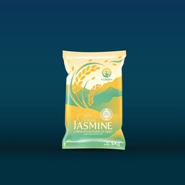 rice package mockup thailand food products, vector illustration