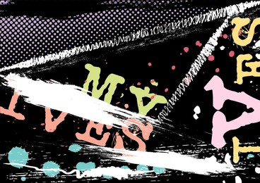 set of grunge elements paint stains black and halftone background. grunge design element. brush strokes. frame for text. vector illustration