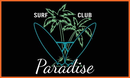 surfing california paradise beach t-shirts design.