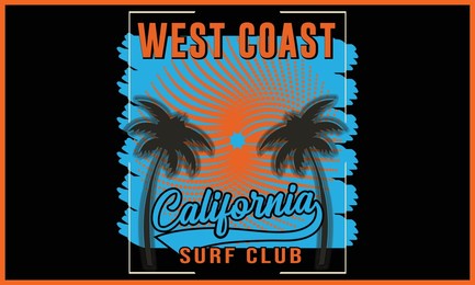 surfing california paradise beach t-shirts design.