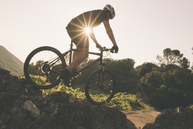 the young man cycling cross-country