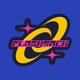 vector sticker flashback text inspired by popular y2k aesthetic, 90s, 2000s. posters template, flyers, logo badge, clothes, social media, graphic design, futuristic, retro futurist