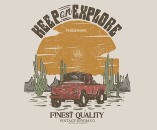 arizona desert state graphic print artwork for apparel, t shirt, sticker, poster, wallpaper and others. desert road trip.