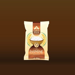 rice package mockup thailand food products, vector illustration