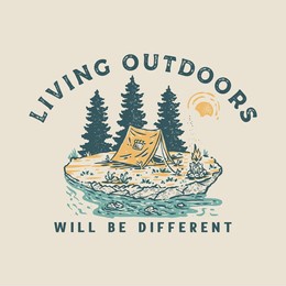 outdoor illustration campfire graphic live design badge vintage t shirt