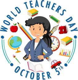 world teachers day poster design illustration