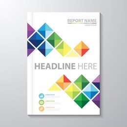 abstract colorful triangle background. cover design template layout in a4 size for annual report, brochure, flyer, vector illustration