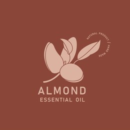 vector packaging design element and icon in linear style - almond oil - healthy vegan food. logo sign