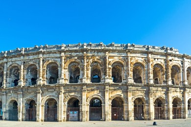 nîmes arena - france, in early morning sun