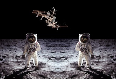 astronauts spaceman moon space spaceship. elements of this image furnished by nasa.