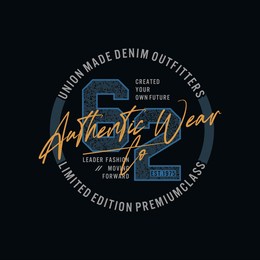 denim outfitters typography graphic design, for t-shirt prints, vector illustration.nyc. 