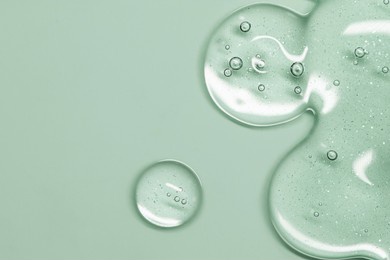 close up clear liquid cosmetic product. gel texture with bubbles, skin care prodict