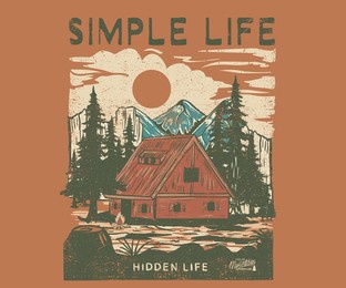mountain simple life graphic print vector design for t shirt, poster, sticker and others.