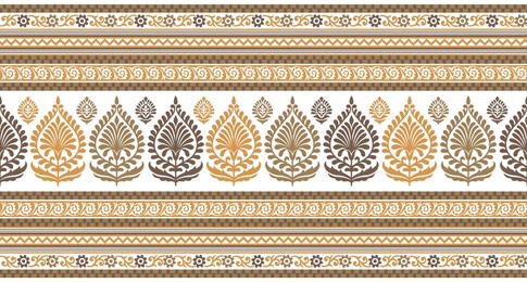 floral border with geometrical shapes