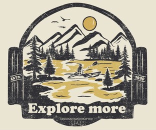 mountain adventure vector graphic print design for apparel, sticker, poster, background and others. outdoor t-shirt artwork design. vintage artwork.