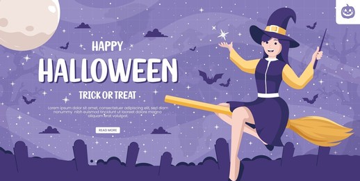 halloween day concept illustration banner