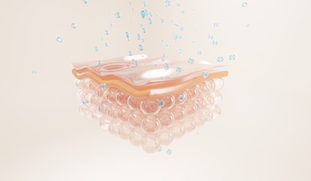 water drop on pink background, concept skin care cosmetics solution. 3d rendering.