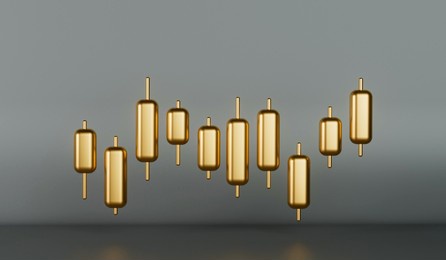 gold stock market trading forex investing graph. 3d rendering. 3d illustration