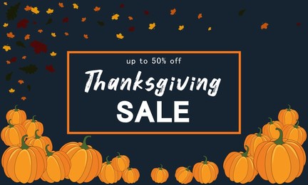 thanksgiving day sale autumn background. design for offer, coupon, banner, voucher, business, thanksgiving day sale promotion, advertising, poster. vector