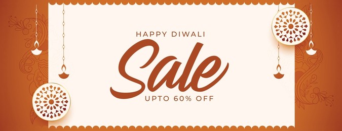 nice happy diwali sale banner with discount details 