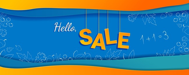 autumn sale discounts horizontal banner for social media sample advertising.