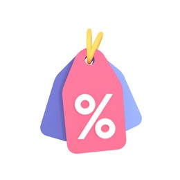 3d discount icon, discount tag, discount coupon 3d render illustration	

