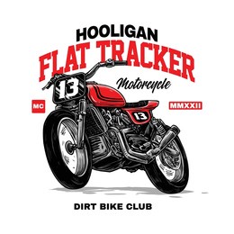 vector of vintage bike custom flat tracker motorcycle illustration
