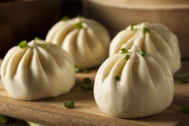 steamed bbq pork asian buns ready to eat