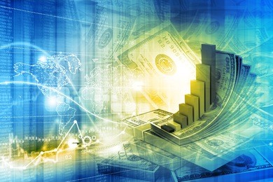 digital illustration of financial growth concept