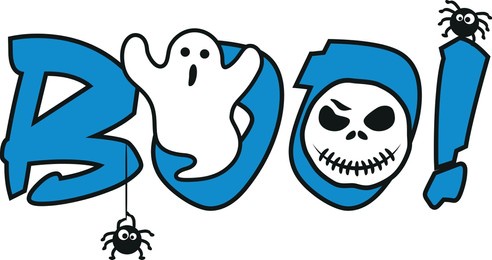 funny halloween label for festive design. vector