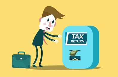 tax return concept. flat design. vector illustration