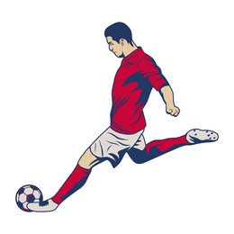 football and soccer players. soccer player illustration. football player kick and dribble.