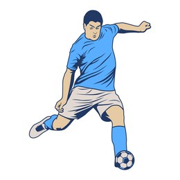 football and soccer players. soccer player illustration. football player kick and dribble.
