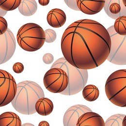 basketball balls seamless pattern background.