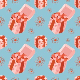 cute icons valentine seamless design for wrapping paper