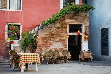 typical small italian cafe outdoor