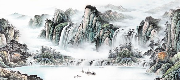 new chinese abstract ink and wash landscape art decorative painting