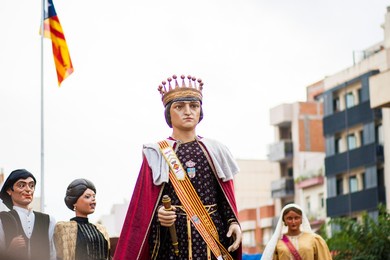 village festivals with wooden giants and big heads