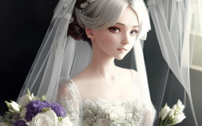 anime girl in a wedding dress