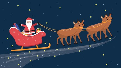 christmas and new year holiday composition with santa claus. vector illustration.