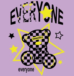 vector drawn teddy bear. doodle vector illustration. for t-shirt graphic design