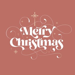 christmas lettering with crosses and stars on a warm,  neutral background.