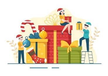 boxing day sale template hand drawn cartoon flat illustration with glove and gift box for promotion or shopping concept