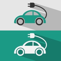 electric car sign icon.