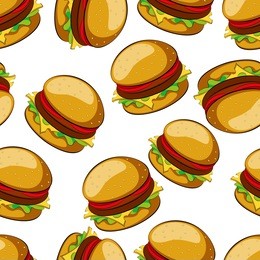 hamburger seamless pattern vector illustration clip art