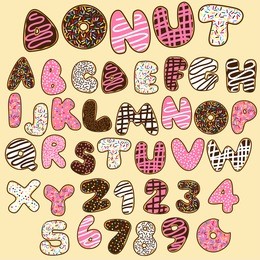 donut font,sweet alphabets