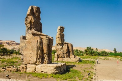 colossi of memnon, valley of kings, luxor, egypt, 2012 year